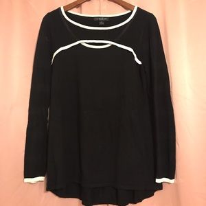 Black long sleeve sweater with knit details